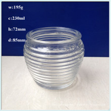 Round Shaped Glass Jars for Candle with Stripe